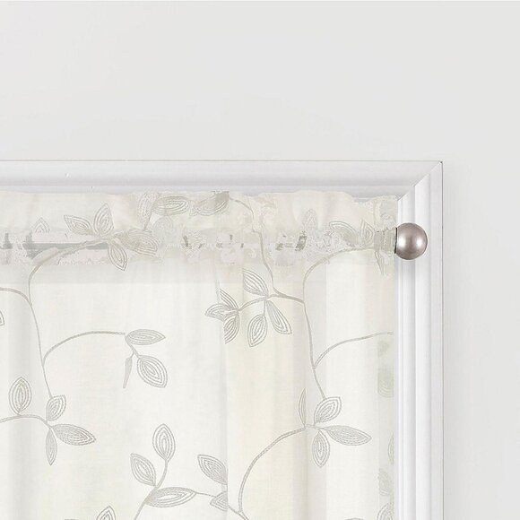 NEW Regal Home Embroidered Rod Pocket Tailored Valance Ivory Off White 50" x 15" - Picture 3 of 9